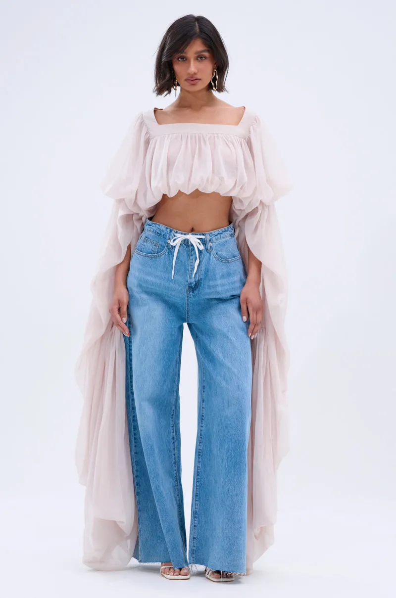 SLOUCHY SQUARE NECK LONG SLEEVE BLOUSE TOP sold by AKIRA product image thumbnail 4