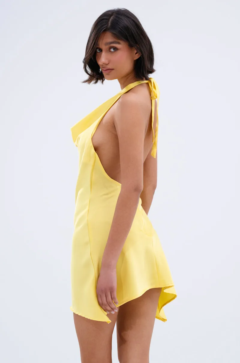 DOLLY SATIN MINI DRESS IN YELLOW sold by AKIRA product image thumbnail 4