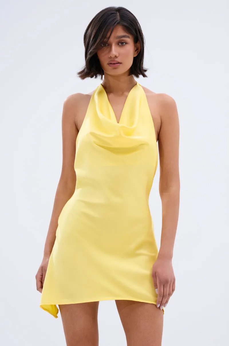 DOLLY SATIN MINI DRESS IN YELLOW sold by AKIRA product image thumbnail 3
