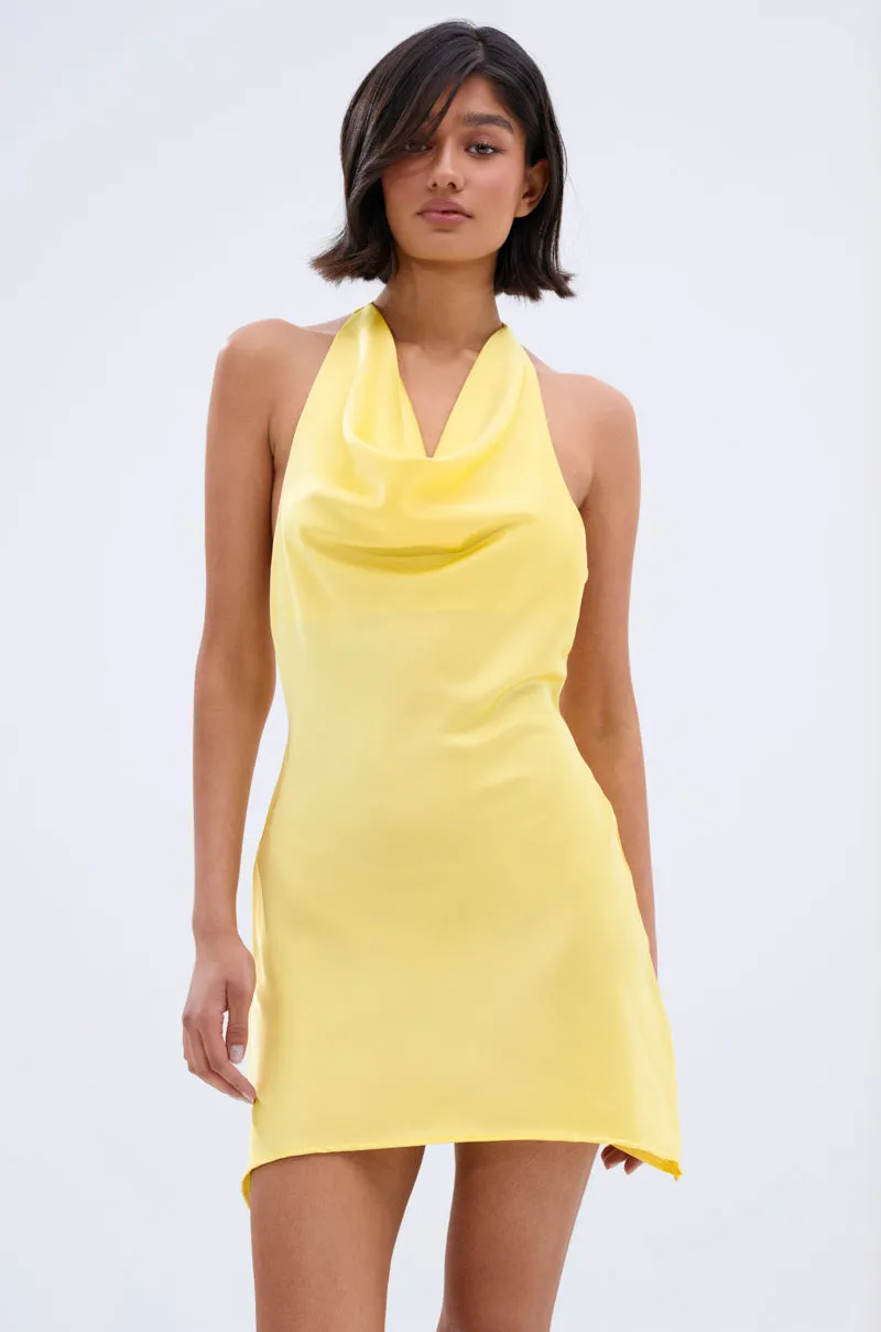 DOLLY SATIN MINI DRESS IN YELLOW sold by AKIRA product image thumbnail 5