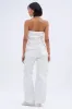 LINDSAY DENIM CARGO JUMPSUIT IN WHITE sold by AKIRA