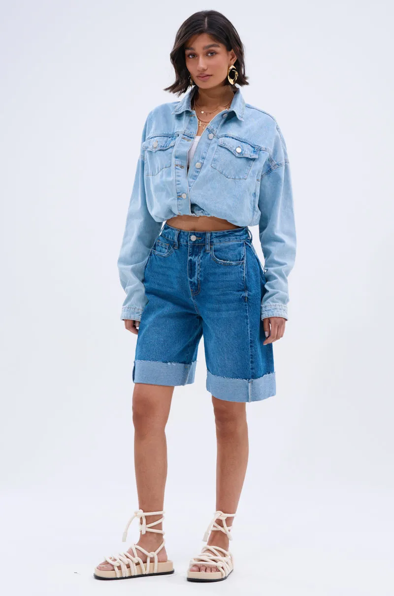 GONE BAD DENIM BERMUDA SHORT sold by AKIRA product image thumbnail 3