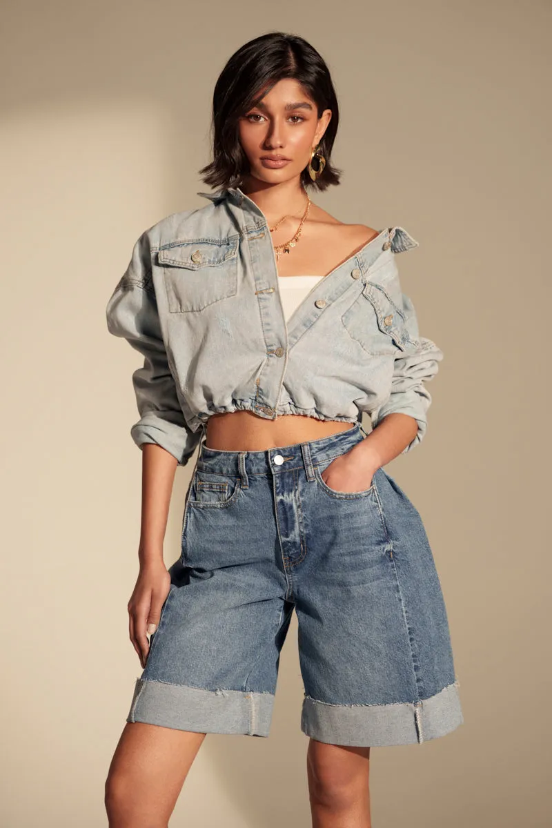 IGGY ADJUSTABLE DENIM JACKET sold by AKIRA product image thumbnail 2