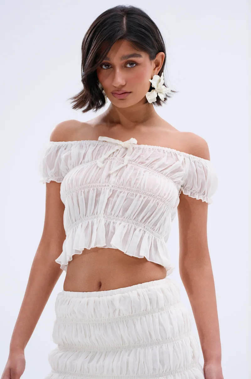 FLIRT WITH ME OFF THE SHOULDER BLOUSE sold by AKIRA product image thumbnail 2