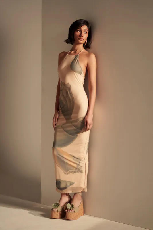 BY THE SEASHORE PRINTED MAXI DRESS sold by AKIRA