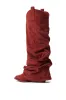 AZALEA WANG LETTICE BURGUNDY FAUX SUEDE WESTERN BOOT sold by AKIRA