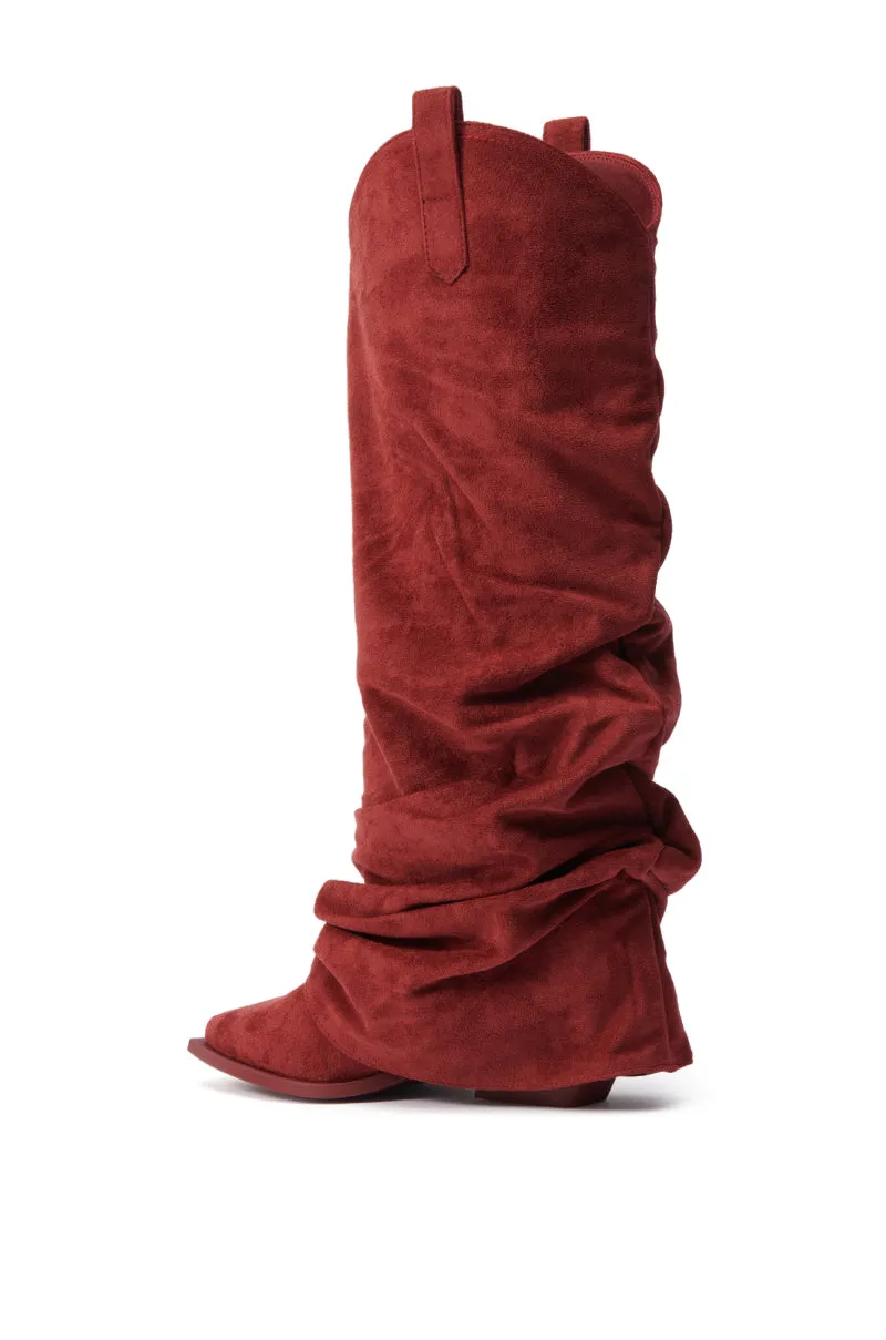 AZALEA WANG LETTICE BURGUNDY FAUX SUEDE WESTERN BOOT sold by AKIRA product image thumbnail 5