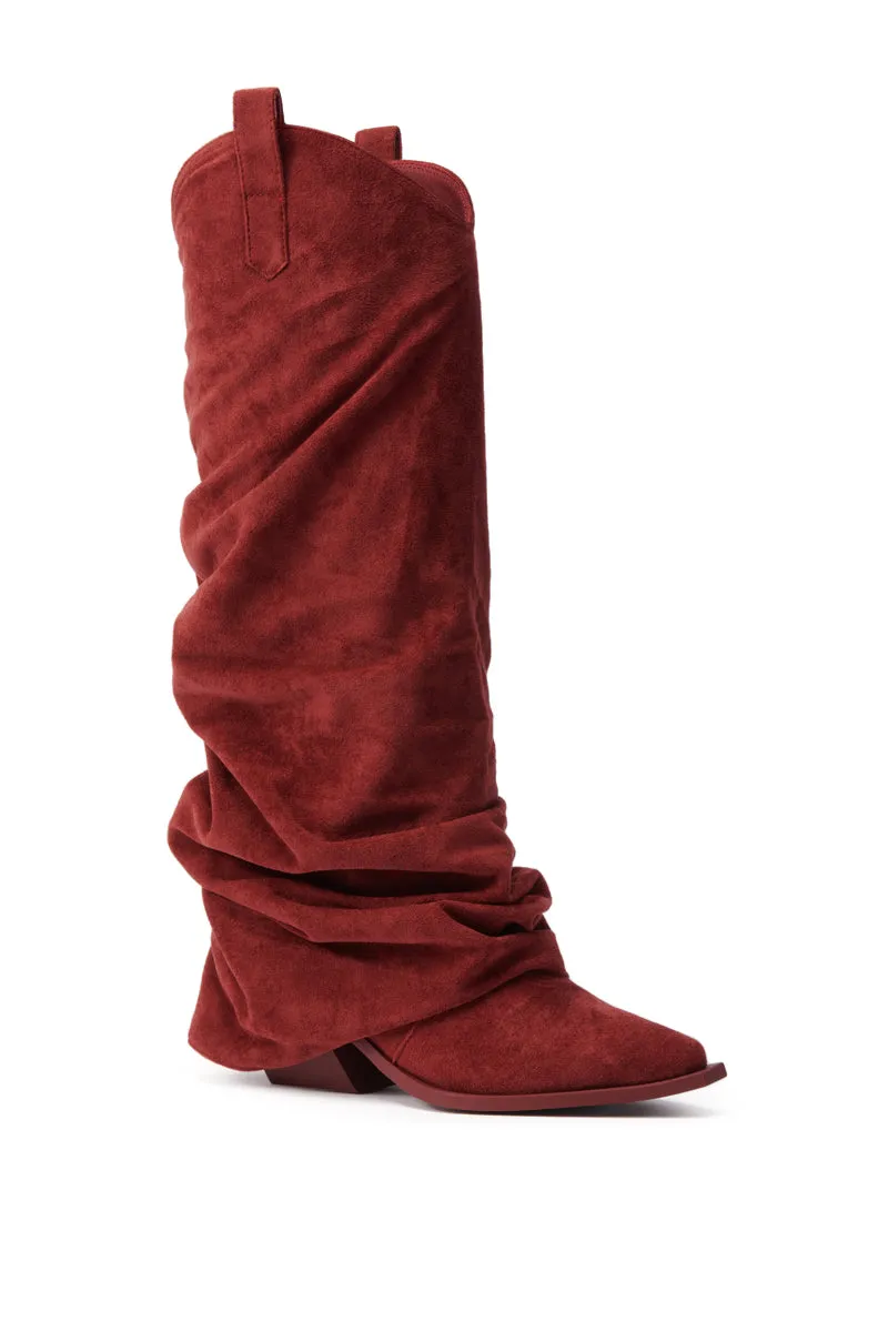 AZALEA WANG LETTICE BURGUNDY FAUX SUEDE WESTERN BOOT sold by AKIRA product image thumbnail 4