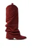 AZALEA WANG LETTICE BURGUNDY FAUX SUEDE WESTERN BOOT sold by AKIRA