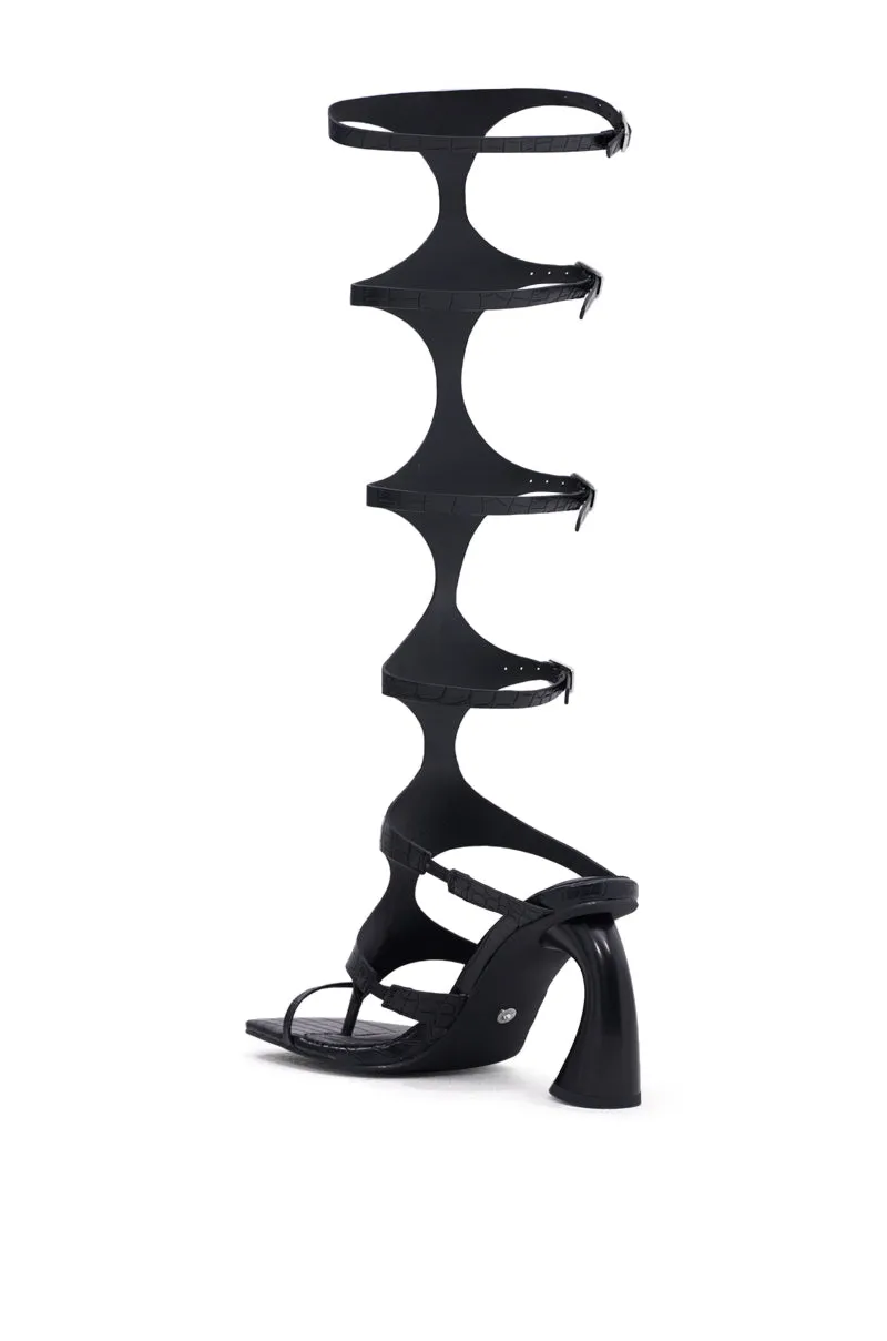 AZALEA WANG SEAMUS BLACK CROC NOVELTY HEEL SANDAL sold by AKIRA product image thumbnail 5