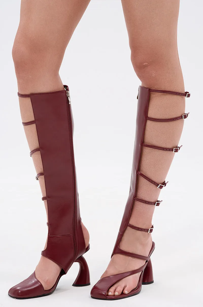 AZALEA WANG ANDRIUS BURGUNDY GLADIATOR SANDAL sold by AKIRA product image thumbnail 2