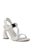 AZALEA WANG CAPRIZE WHITE INDUSTRIAL BUCKLE SANDAL sold by AKIRA