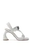 AZALEA WANG CAPRIZE WHITE INDUSTRIAL BUCKLE SANDAL sold by AKIRA