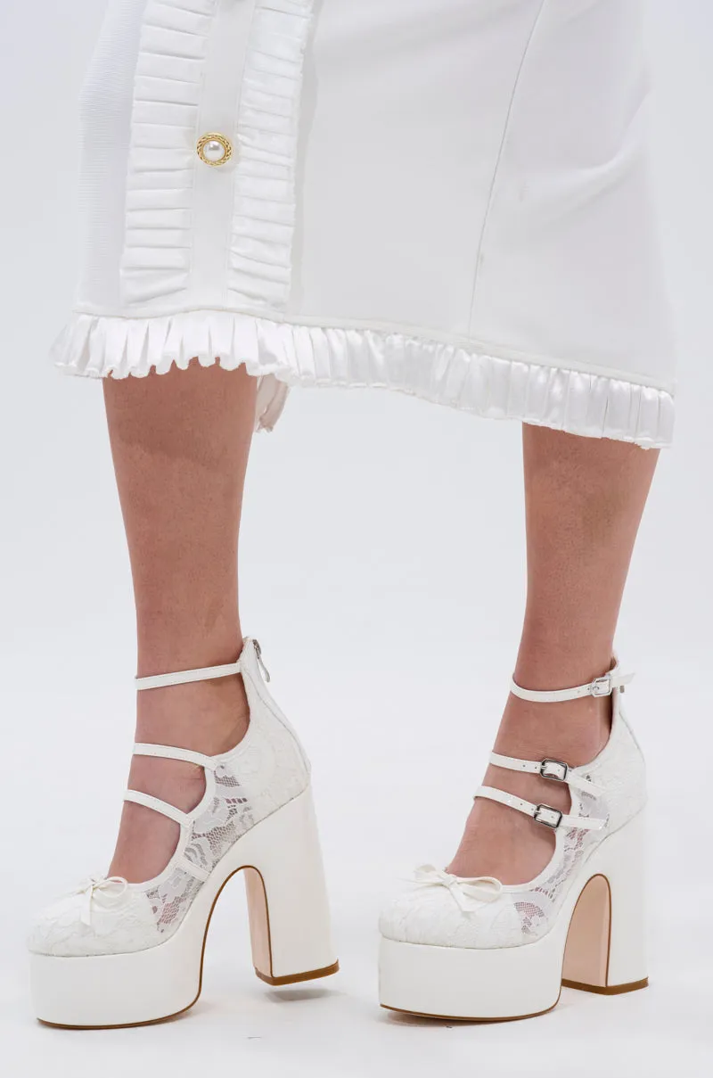 AZALEA WANG SPROUT WHITE PUMP sold by AKIRA