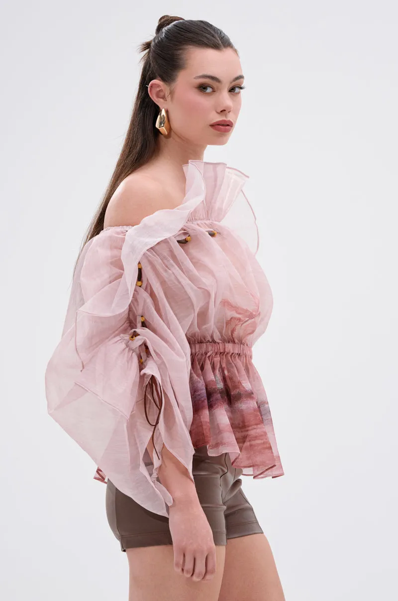 ANYWHERE BUT HERE BLOUSE sold by AKIRA product image thumbnail 3