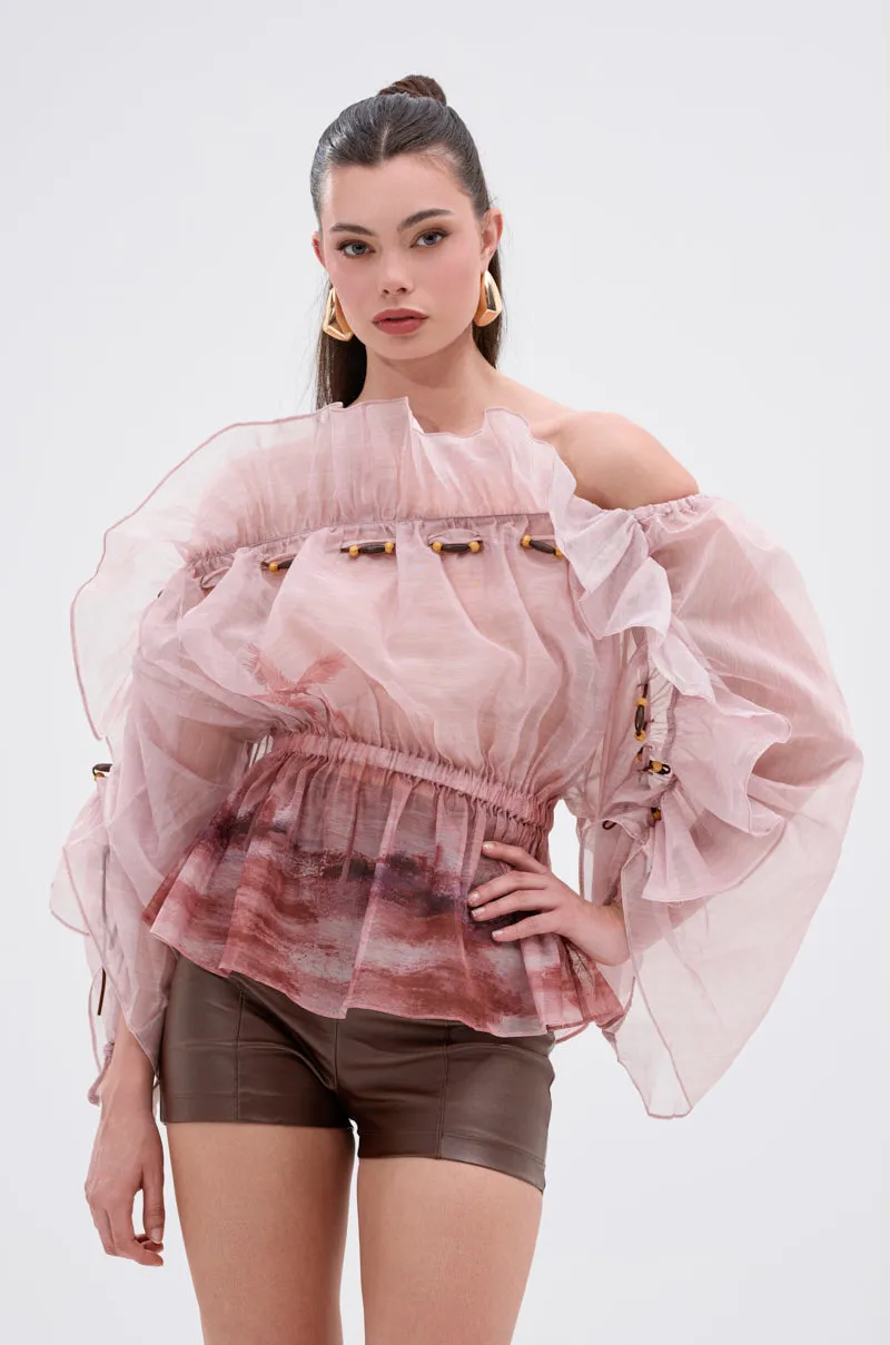 ANYWHERE BUT HERE BLOUSE sold by AKIRA product image thumbnail 2