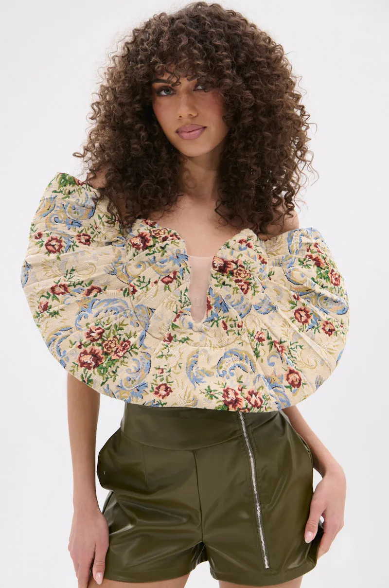 LOOK THIS WAY JACQUARD BLOUSE sold by AKIRA