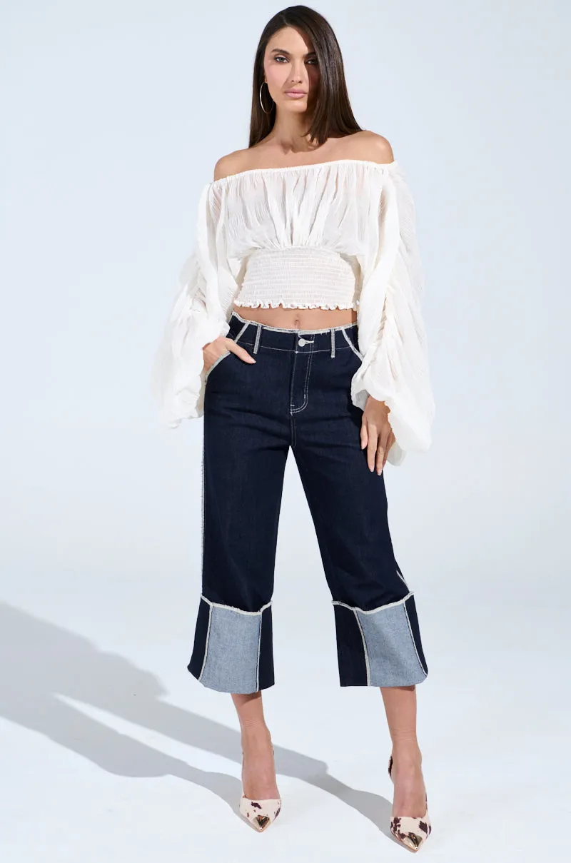 KOA FLOWY PLEATED LONG SLEEVE BLOUSE sold by AKIRA product image thumbnail 5