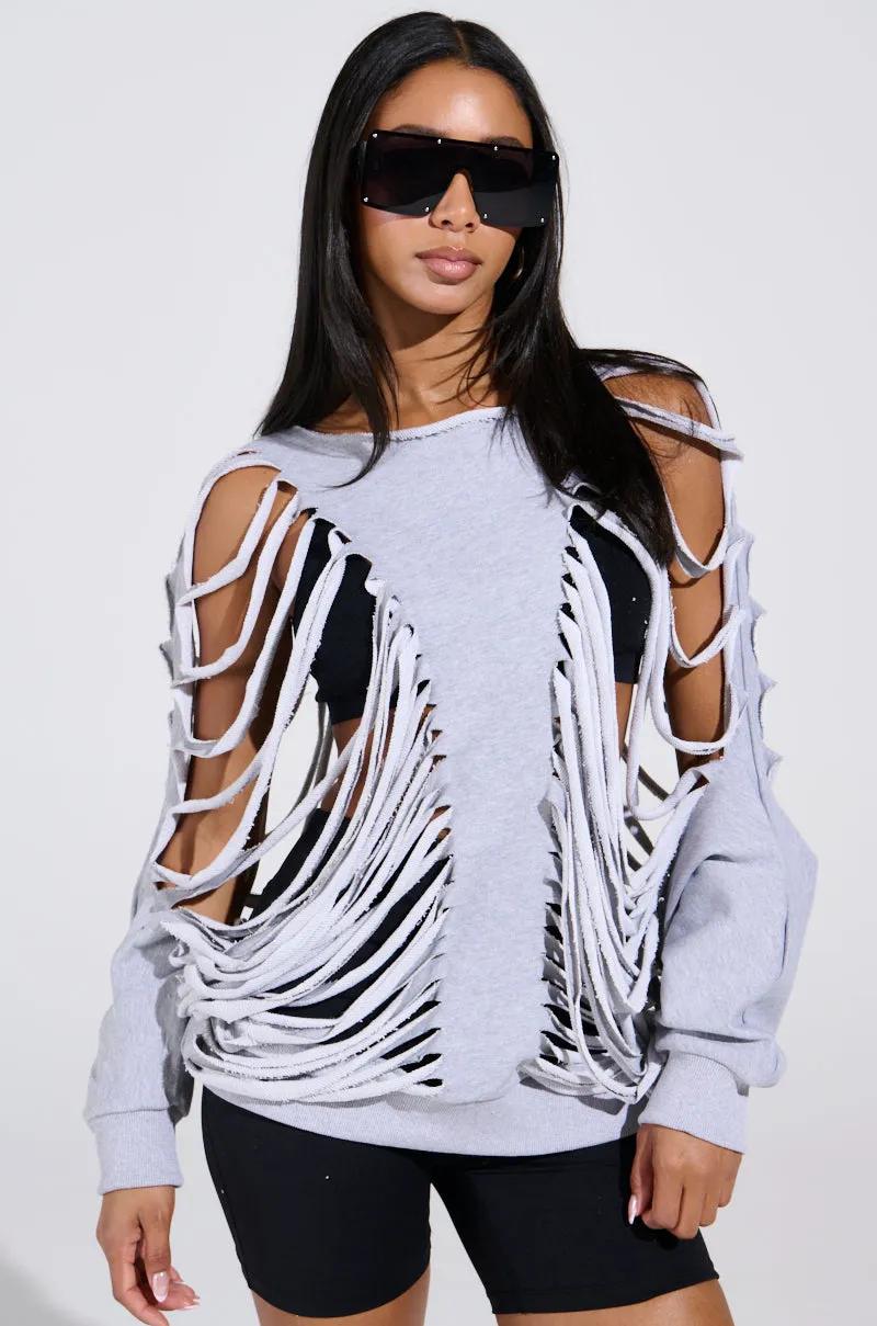 CUT HIM OFF FRENCH TERRY SWEATSHIRT sold by AKIRA product image thumbnail 2