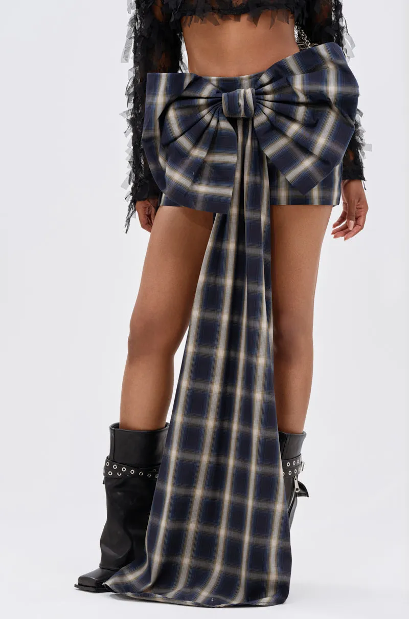 PRETTY LIKE ME PLAID BOW MINI SKIRT sold by AKIRA product image thumbnail 3