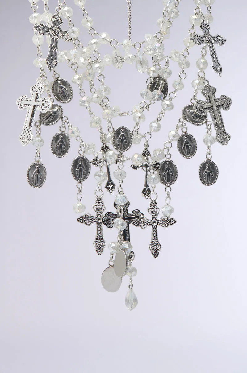 CROSS MY HEART SILVER NECKLACE sold by AKIRA product image thumbnail 3
