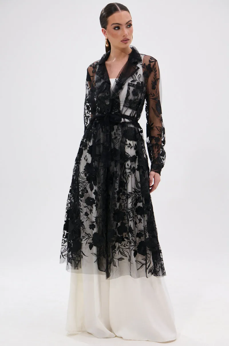 IN BLOOM SHEER TRENCH IN BLACK sold by AKIRA product image thumbnail 2