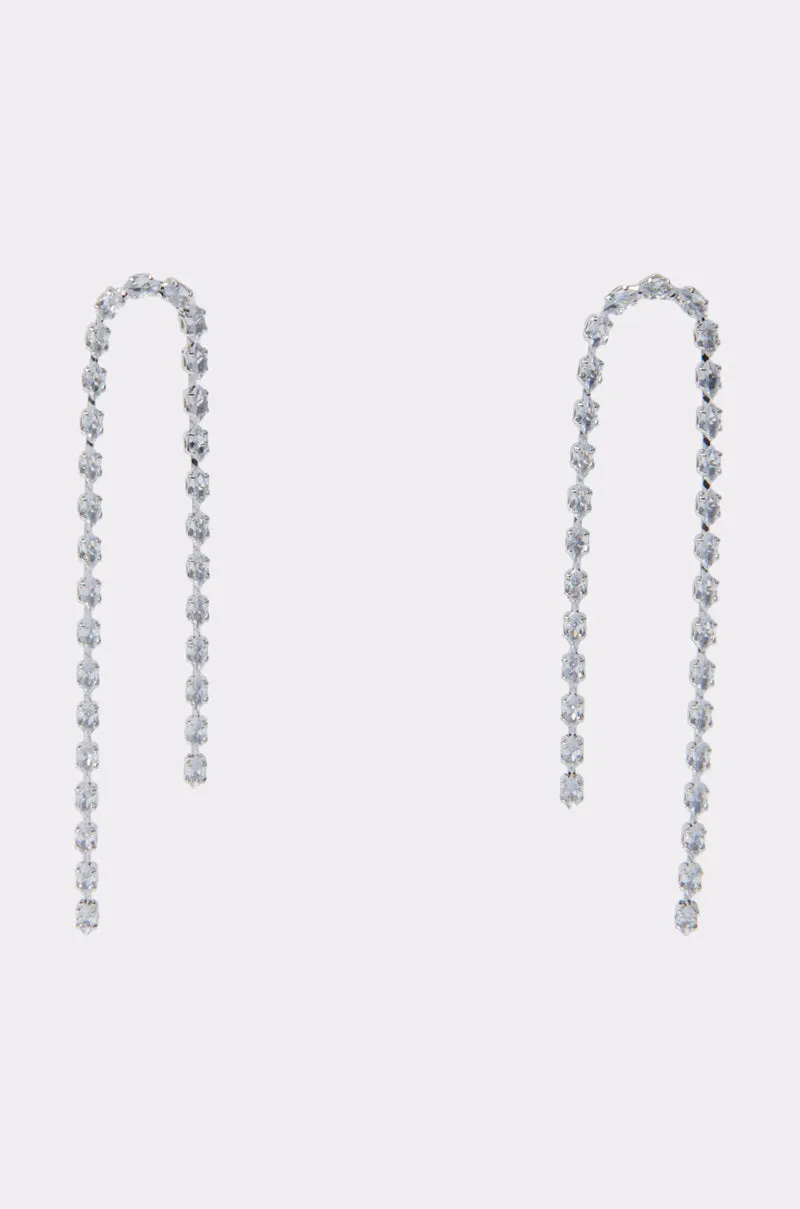 WATERFALL DANGLE EARRING IN SILVER sold by AKIRA