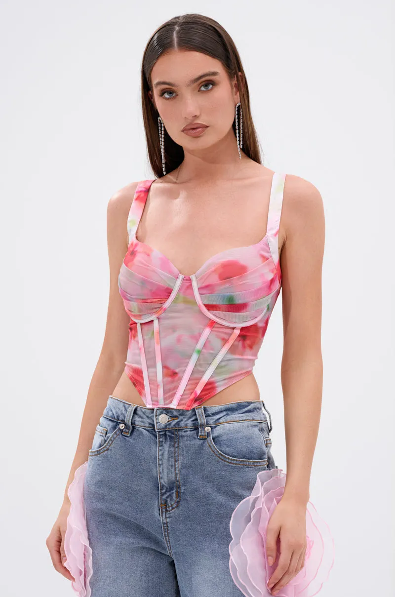 SHELLY OMBRE MESH CORSET sold by AKIRA