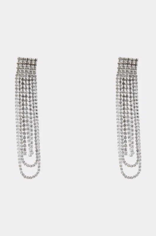 EXTRA LUXE DANGLE EARRING IN SILVER sold by AKIRA