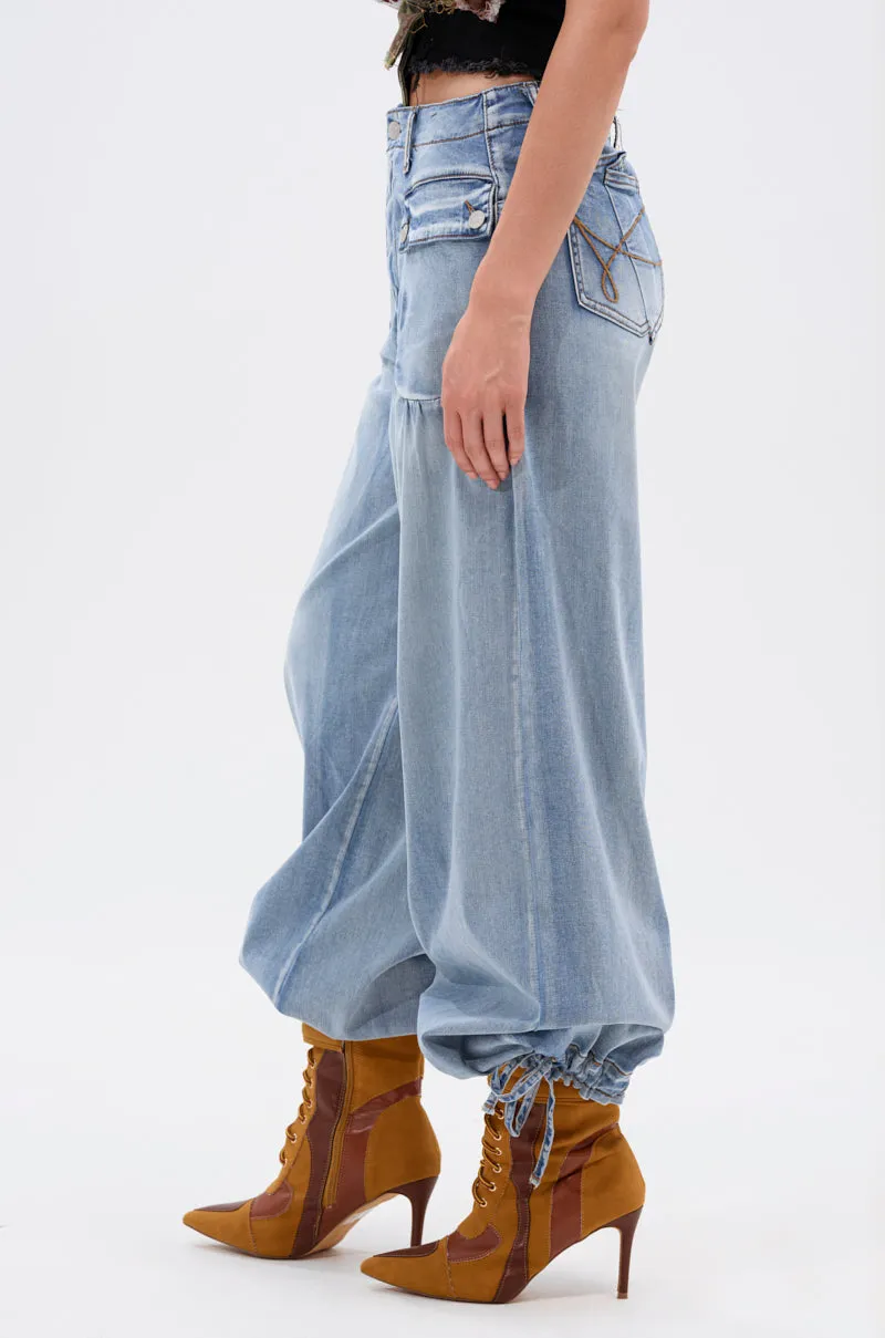 LAY IT LOW BALLOON PANT IN LIGHT BLUE sold by AKIRA product image thumbnail 4