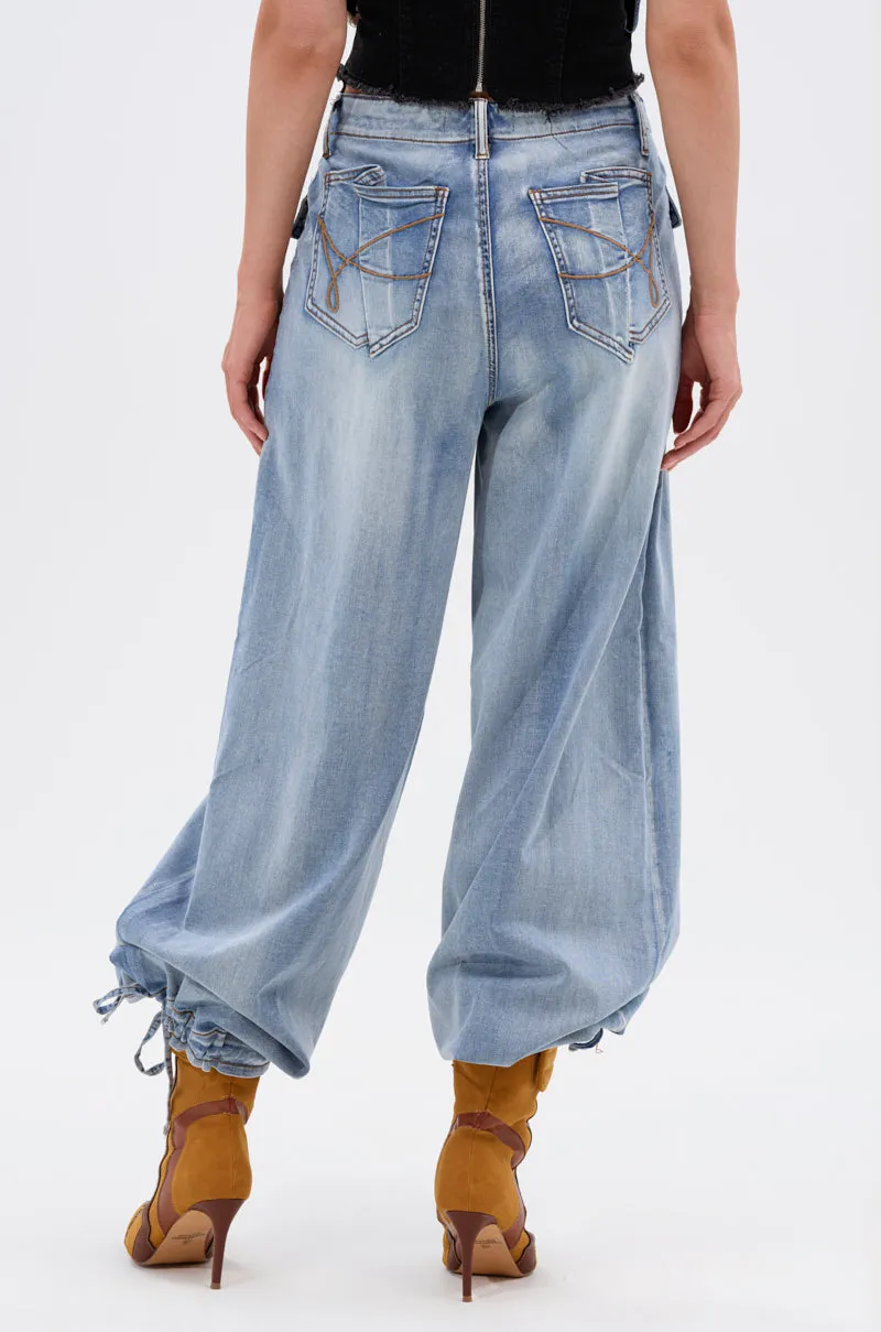 LAY IT LOW BALLOON PANT IN LIGHT BLUE sold by AKIRA product image thumbnail 5