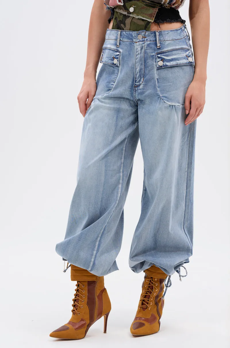 LAY IT LOW BALLOON PANT IN LIGHT BLUE sold by AKIRA product image thumbnail 3