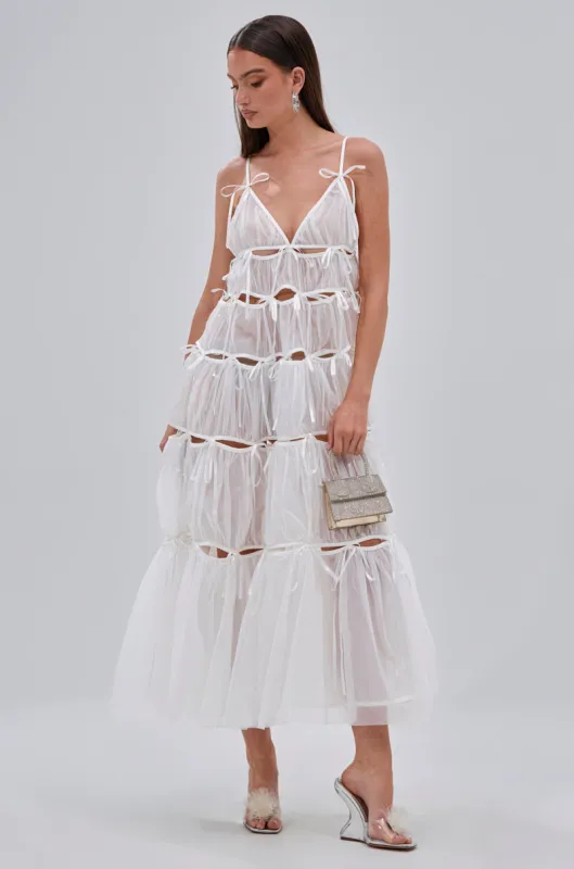 COULDN'T BE ME IF YOU TRIED TIE MAXI DRESS sold by AKIRA