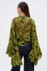 BUTTERLY EFFECT BLOUSE IN GREEN sold by AKIRA