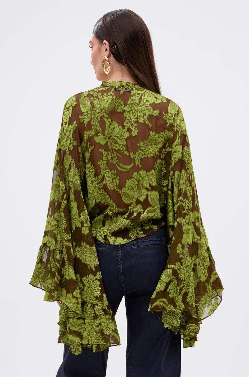 BUTTERLY EFFECT BLOUSE IN GREEN sold by AKIRA product image thumbnail 5