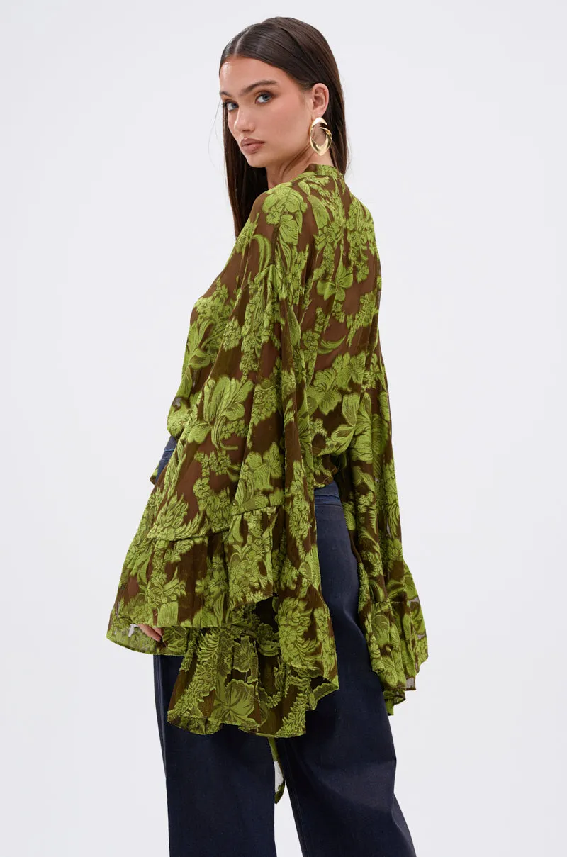 BUTTERLY EFFECT BLOUSE IN GREEN sold by AKIRA product image thumbnail 4