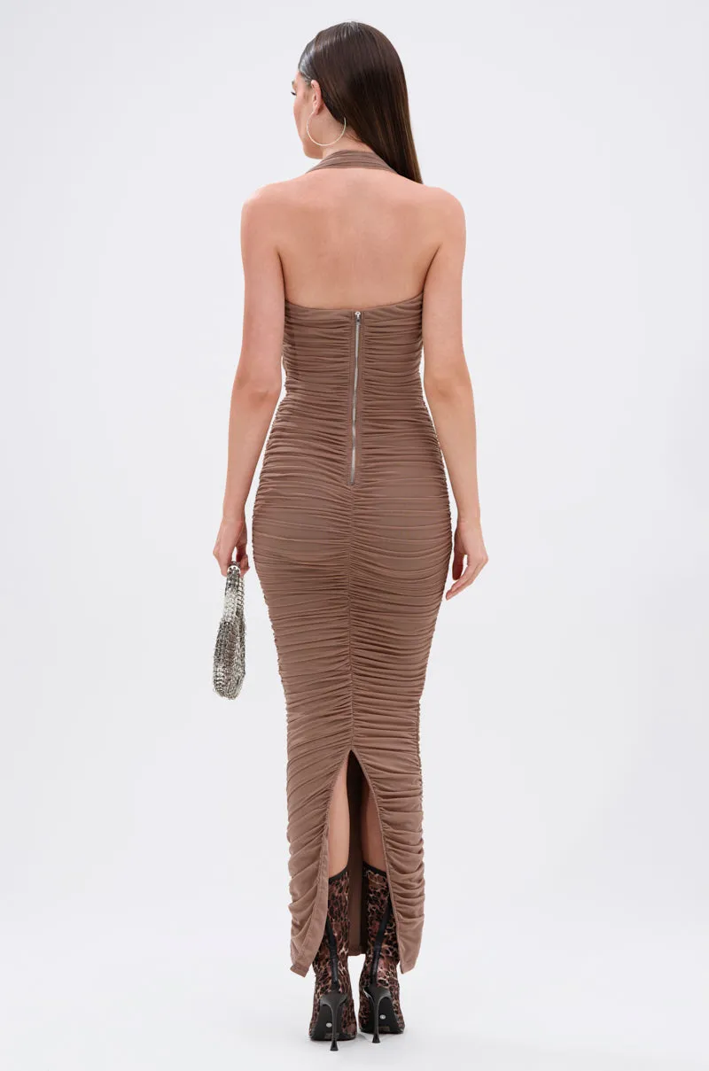 ALWAYS ON THE MOVE RUCHED MAXI DRESS sold by AKIRA product image thumbnail 5