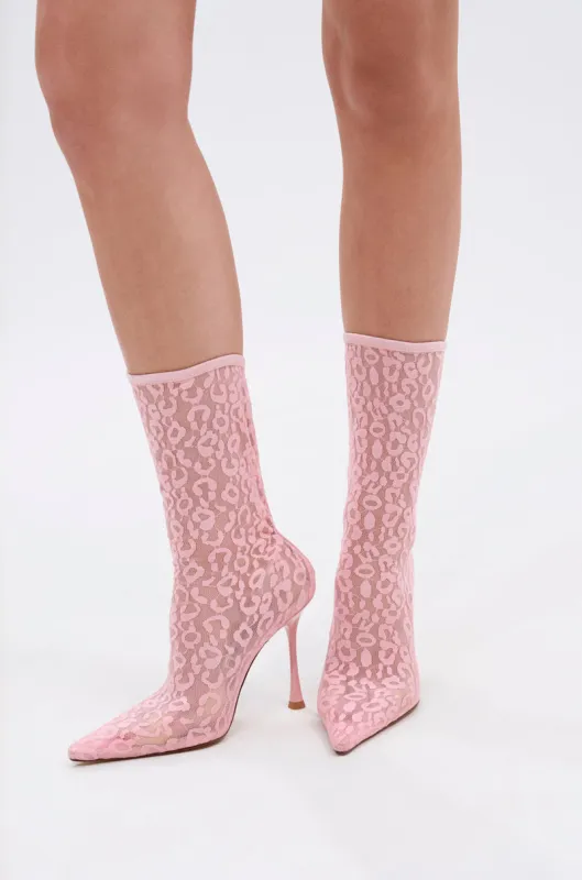 AZALEA WANG NICKLAS PINK LEOPARD STILETTO BOOTIE sold by AKIRA