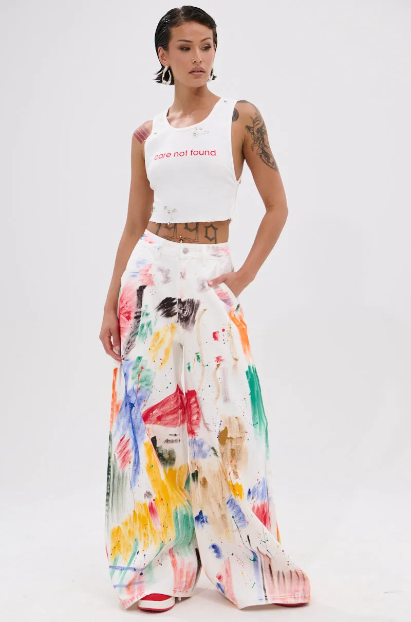 NEVER CARED DISTRESSED CROPPED TANK TOP sold by AKIRA product image thumbnail 4