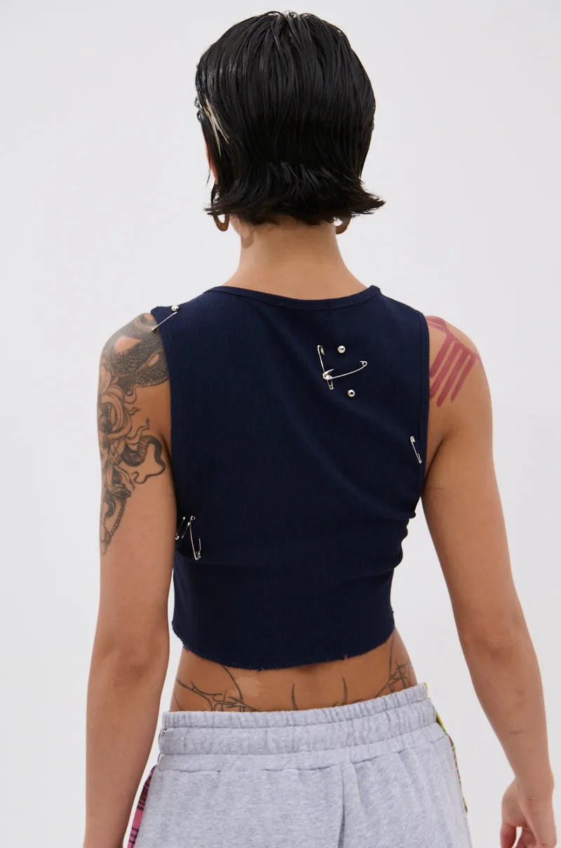 BOYS LIE DISTRESSED CROPPED TANK TOP sold by AKIRA product image thumbnail 3