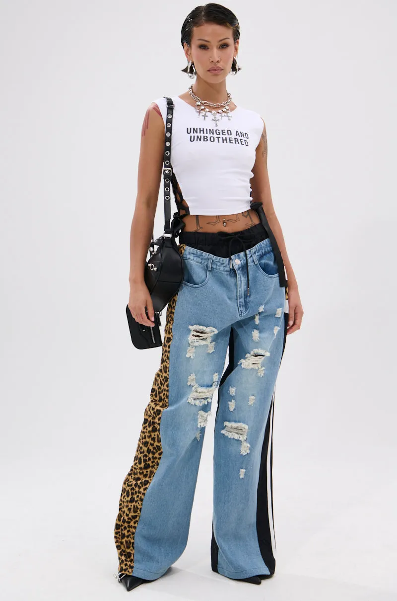 UNHINGED AND UNBOTHERED SIDE LACE CROPPED TEE sold by AKIRA product image thumbnail 5