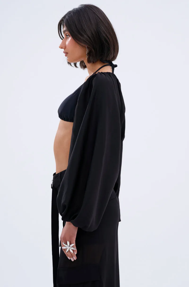 COVER UP CHIFFON SHRUG IN BLACK sold by AKIRA product image thumbnail 5