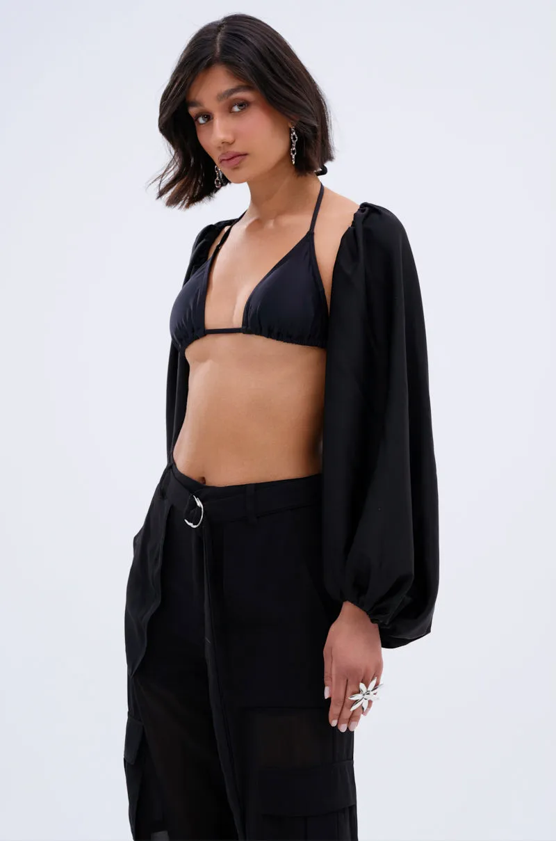 COVER UP CHIFFON SHRUG IN BLACK sold by AKIRA product image thumbnail 4