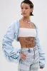 DANI RUCHED DENIM BOLERO sold by AKIRA