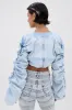 DANI RUCHED DENIM BOLERO sold by AKIRA