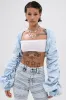 DANI RUCHED DENIM BOLERO sold by AKIRA