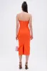 NOT TOO SIMPLE BANDAGE MIDI DRESS IN ORANGE sold by AKIRA