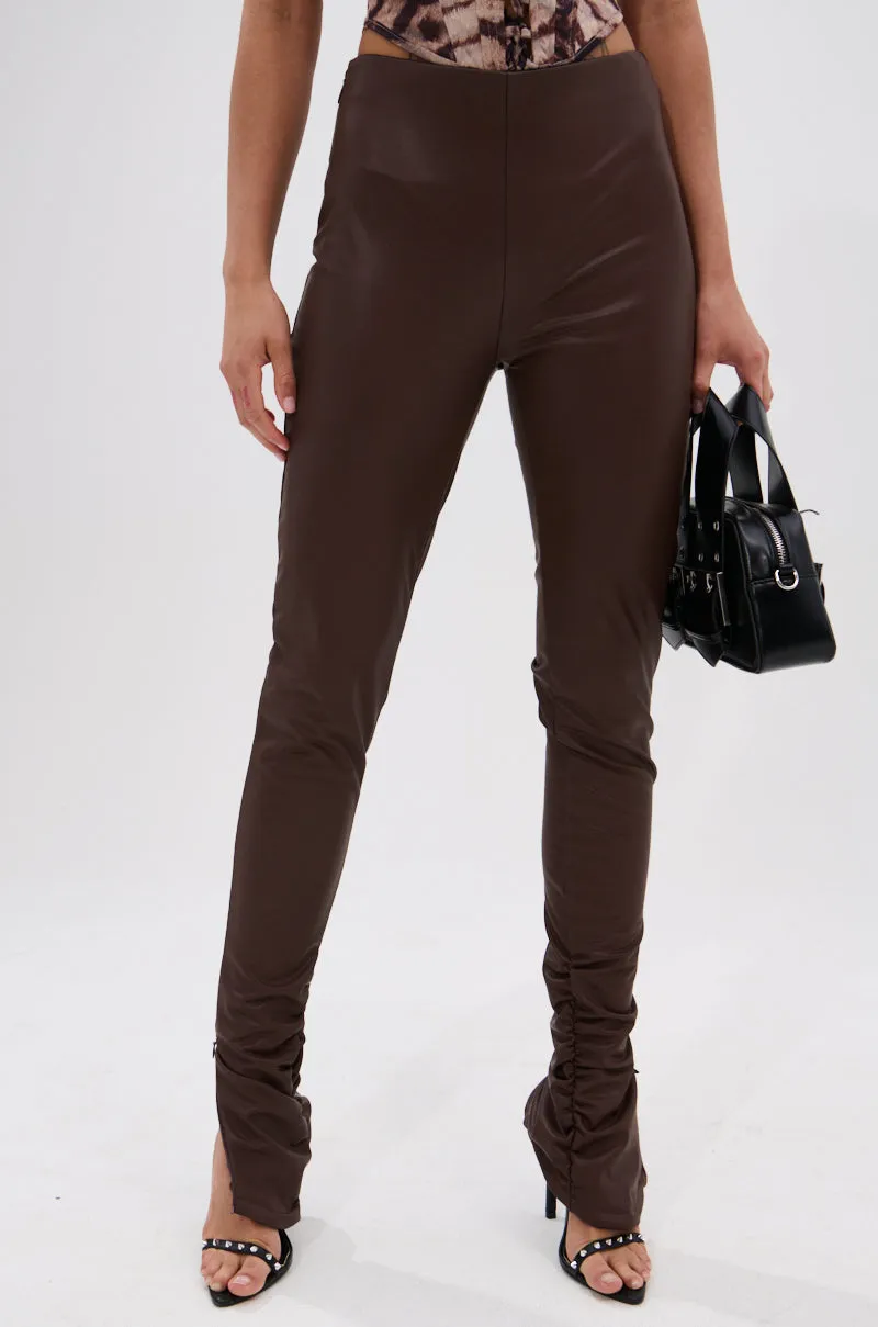 HANGING ON PU RUCHED LEGGING sold by AKIRA product image thumbnail 4