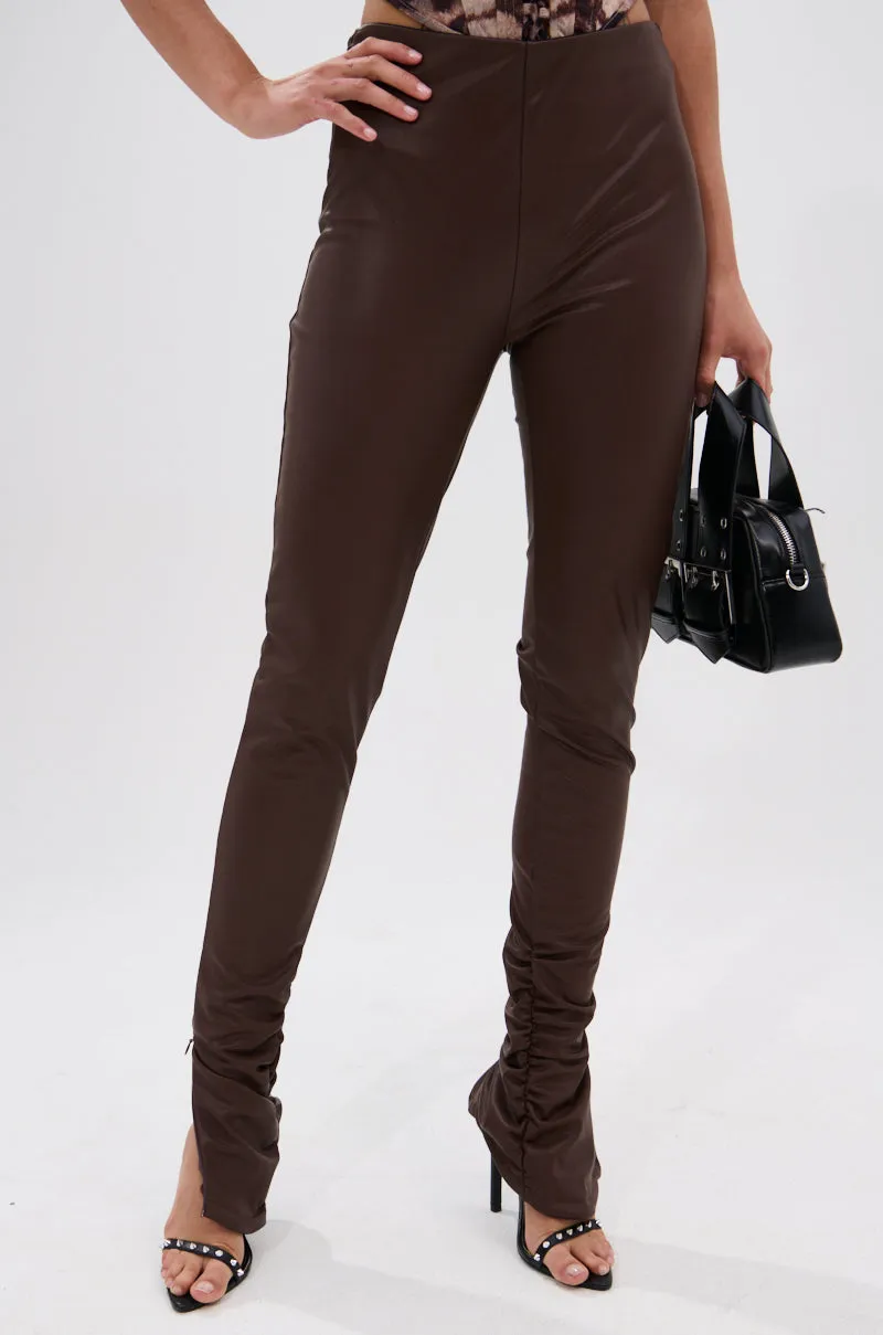 HANGING ON PU RUCHED LEGGING sold by AKIRA product image thumbnail 3