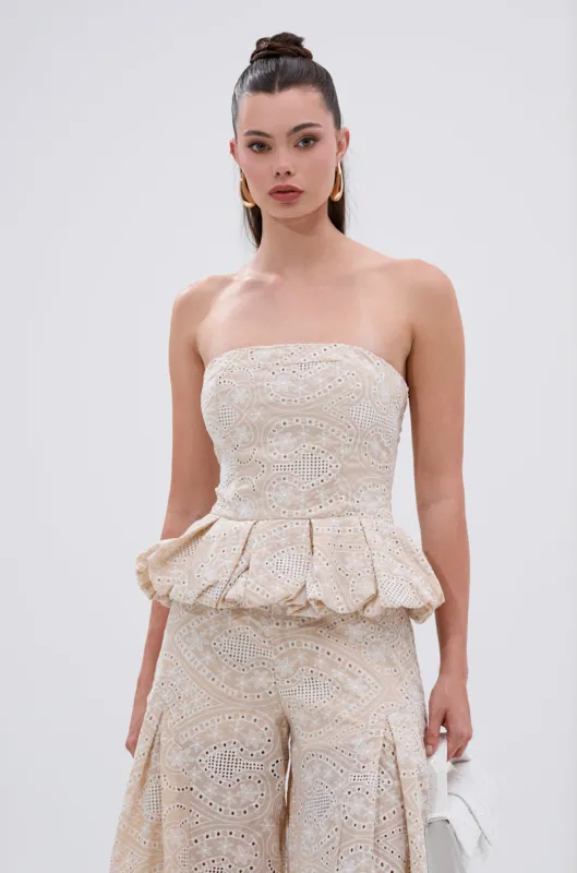 SUMMER TIME BLISS EYELET CORSET sold by AKIRA